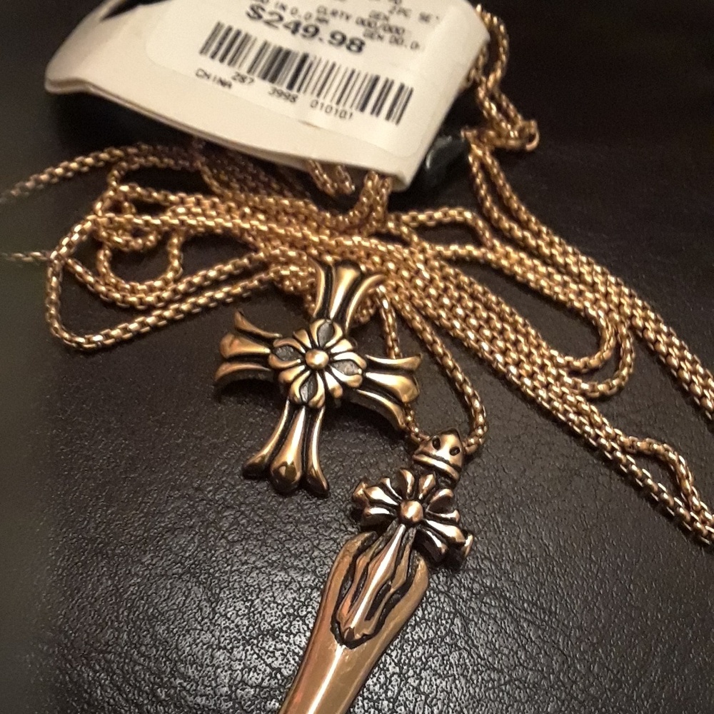 NWT Men's  18k gold double chain